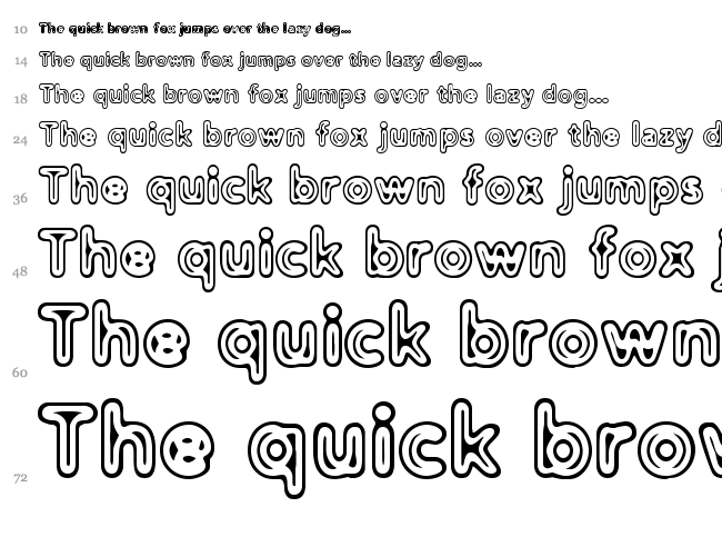 Distro II font waterfall
